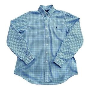 Ralph Lauren Men's Blue‎ Plaid Button Down Size Large